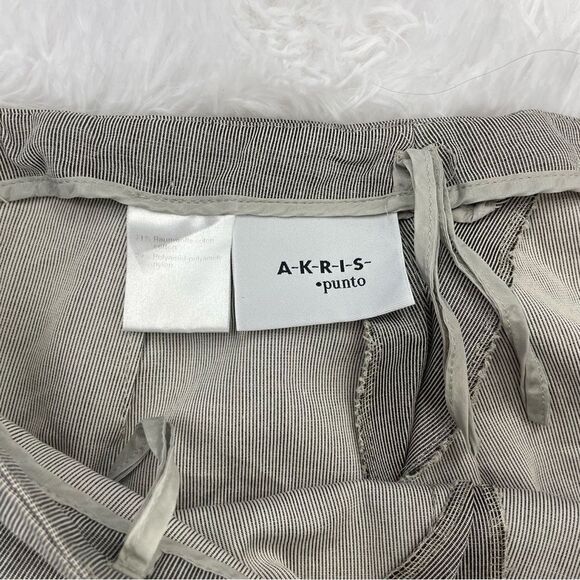 Akris Punto Striped Cotton Blend Jacquard High Rise Straight Pants - Picture 3 of 5